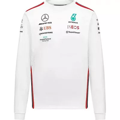 Mercedes AMG Petronas F1 L/S Driver Team White Tee 2023 • $75