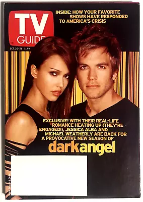 TV Guide Cover Featuring Jessica Alba & Michael Weatherly Of Dark Angel 2002 • $4