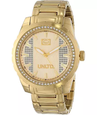 New Marc Ecko E15014g1 The Riff Gold Tone Crystal Watch • $104.99