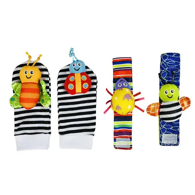 Kids Soft Rattles Handbells Hand Foot Socks Developmental Newborn Baby Toys Gift • £7.79