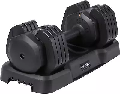 HolaHatha 5-in-1 Adjustable 15 To 55 Pound Dumbbell Gym Fitness Weight Equipment • £69.99