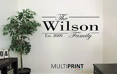 £12.99 • Buy Personalised Family Name Wall Art Quote Kitchen Bedroom Lounge Est Sticker KIT2