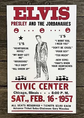ELVIS PRESLEY 2-16-57 Civic Center Chicago IL 22” X 14” Concert Poster • $51