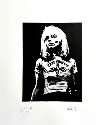 £20 • Buy Original Hand-Carved Contemporary Art Lino Cut Relief Print Debbie Harry Blondie