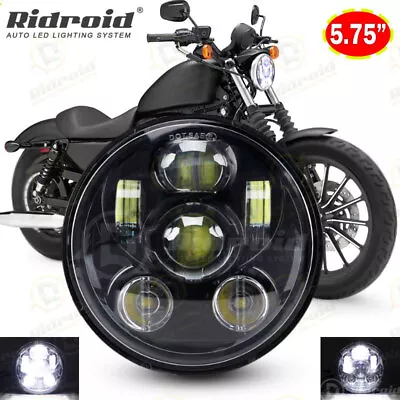 Black 5-3/4  5.75 LED Headlight High Low For Harley Sportster XL 883 1200 Dyna • $29.99