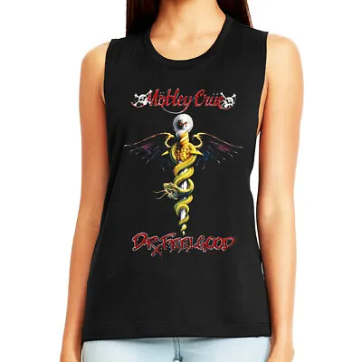 Motley Crue Dr Feel Good Women's Tank Top Muscle Rock Band Album Cover Concert • $28.50