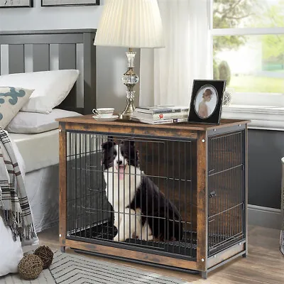 $129.92 • Buy Dog Crate Furniture Wooden Pet Crate End Table Indoor Dog Kennel For Small Large