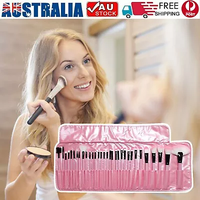 AU STOCK 32pcs Makeup Cosmetic Brushes Brush Blusher Set Kit Foundation Leather  • $31.90