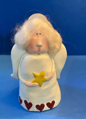 Vintage Teddi Knapp Handmande Angel W Star 1996 Chalkware 4  NY Historical • $17.95