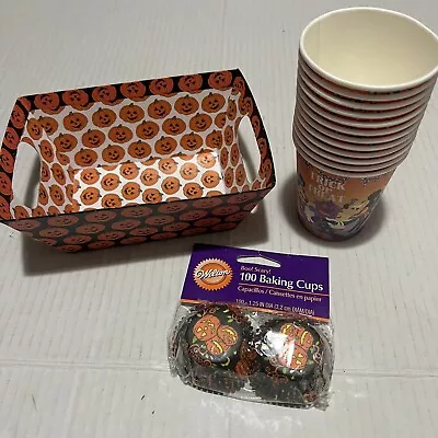 Wilton Halloween Baking Cups Disney Trick Or Treat Cups & Small Container Orange • $5.96