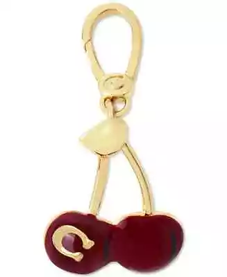 NWT COACH Cherries Charm Gold Signature C Signature Pouch • $19.95