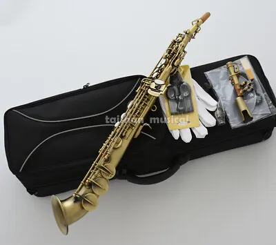 Professional Antique Soprano Saxophone Bb Saxello Sax Curved Bell With Case • $576