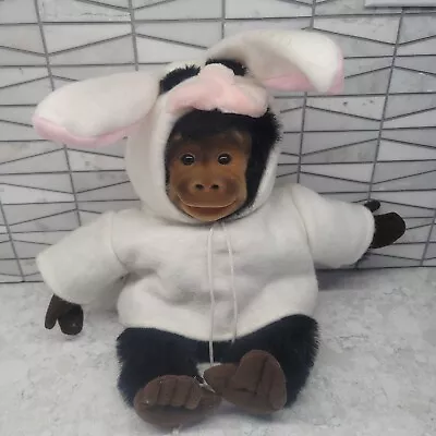 Vintage Plush Monkey Chimpanzee Rabbit Bunny Outfit Hand Puppet Hosung 1994 • $35.99