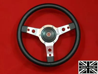 14  Classic Leather Steering Wheel & Hub. Fits MG MGB 70-81 • $164.95