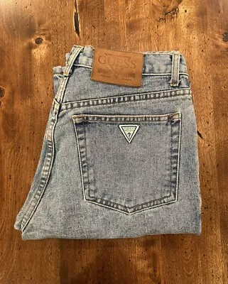 Vintage Guess Made In The USA Jeans 31x34 Light Wash Acid Wash 90s • $45