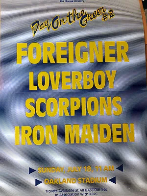 Foreigner Loverboy Scorpions Iron Maiden 1982 Concert POSTER Oakland Stadium • $80