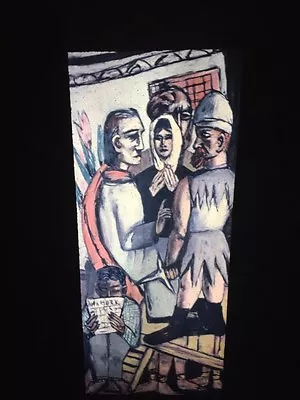 Max Beckmann  Actors Left Panel  German Modern Art Vintage Glass 35mm Slide • $14.95