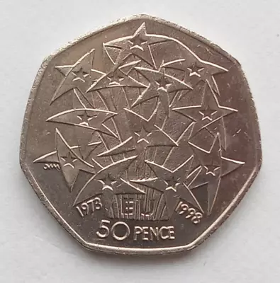 EU 1998 50p Coin European Union 50 Pence Coin Fifty Pence - Circulated • £1.50