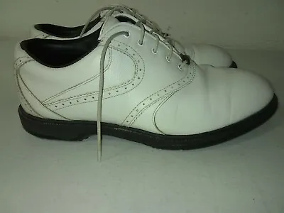 Mens MIZUNO Golf Shoes Size US 8 UK 7 Medium  White Black Excellent Condition • $21