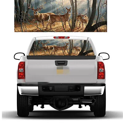 Rear Window Graphic Tint Decal Sticker Deer Animals Style For Pickup Truck SUV • $34.33