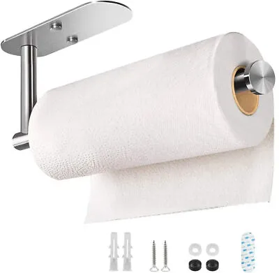 Paper Towel Holder Under Cabinet Wall Mount Stainless Steel Rack Bathroom USA • $12.99