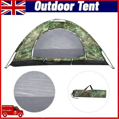 One Person Camping Tent Folding Pop-up Beach Hiking Outdoor Family Camouflage UK • £16.69