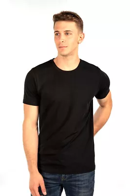 Men's City Lab Black Stretch Fit Crewneck T-Shirt • $13.95