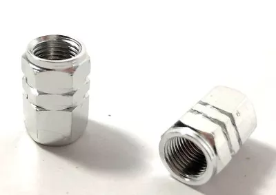 2 New Silver Metal Racing Valve Stem Cover Caps  For Suzuki Yamaha Dirt Bikes • $6.95