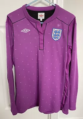 Official England Goalkeeper Purple Shirt 2010-2011 Tailored By Umbro Size 12 • £0.99