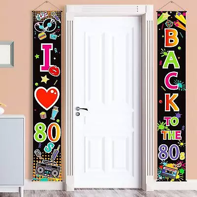 80S Party Decorations 80S Scene Setters Birthday Banner Backdrop I Love 80S Door • $15.37