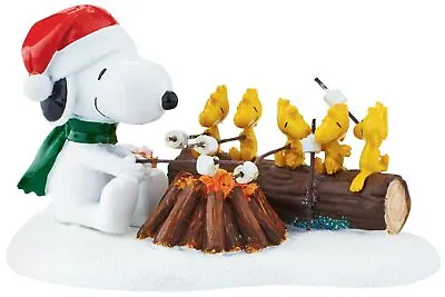 TCA Department 56 Peanuts Figurine Snoopy & Woodstock Roasting Marshmallows 7194 • $34.99
