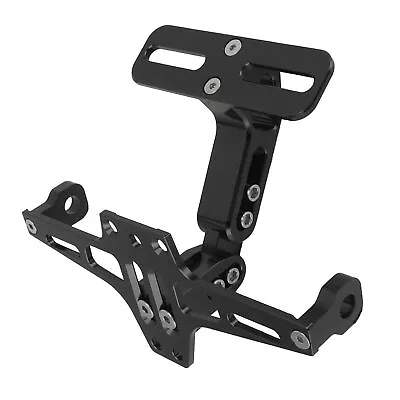 Black Motorcycle License Plate Bracket CNC Aluminium Alloy Universal Adjustable • $20.82