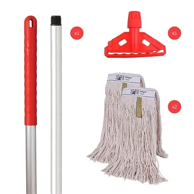 Red Kentucky Professional Complete Mop Set With Extra Cotton Mop Head • £17.77