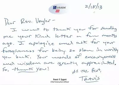 £491.57 • Buy  Lance Armstrong's Doping  Travis Tygart Hand Written Letter On 5X7 Card COA
