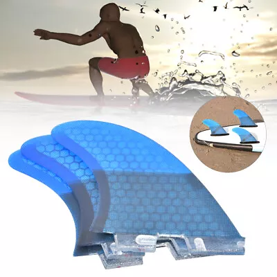 Fiberglass FCS2 Stylish Convenient Blue Surfboard Tail Fin Flexible Surfing Accs • $61.67