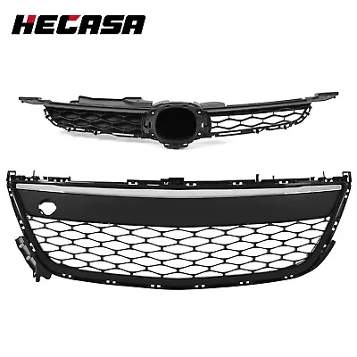 Front Bumper Upper+Lower Grille Black W/Chrome Molding For Mazda CX-7 2010-2012 • $150