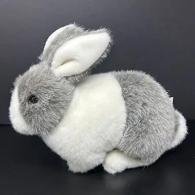 Vintage Gund Gray White Bunny Rabbit Plush Hairy Realistic Stuffed Animal 1992  • $25.49