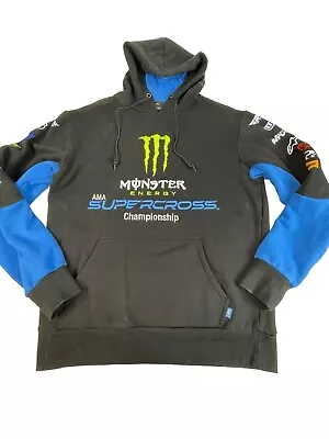 Monster Hoodie Energy  Supercross Championship Blue Black Mens M • $33