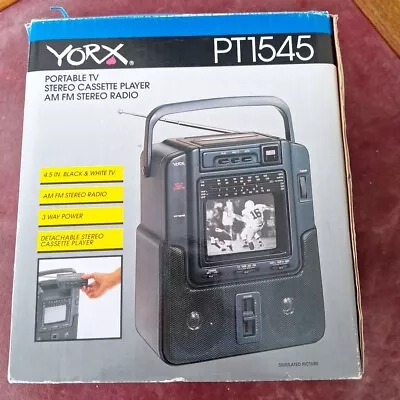 YORX PT1545 Portable Mini TV - Radio - Cassette Player - Open Box • $44.95