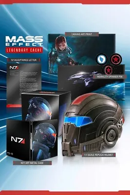 Mass Effect Legendary Edition Cache Collector's Bundle W/ N7 Wearable Helmet LED • $399