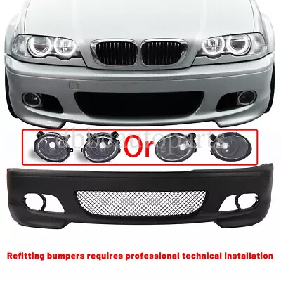 M-Tech II Style Front Bumper W/ Fog Light Fit 00-06 BMW E46 3-Series 2dr Coupe • $283.80