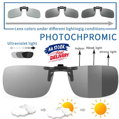 $7.25 • Buy UV400 Sunglasses Clip On Photochromic Outdoors Polarized Light Eyewear Driving