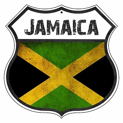 Jamaica Country Flag Novelty Highway Shield Aluminum Metal Sign • $14.99