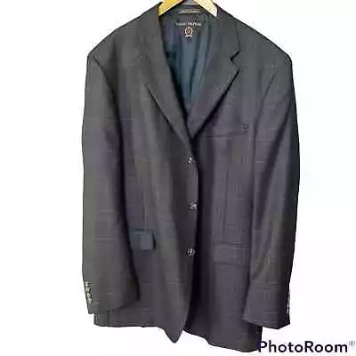 Tommy Hilfiger Blue Blazer Sports Coat Jacket 46L Wool Silk Navy • $32.99