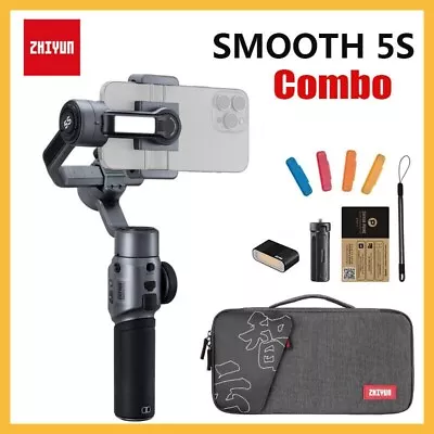 ZHIYUN Smooth 5S Combo Gimbal Stabilizer For Smartphone IPhone 14 13 12 Pro Max • $340.55