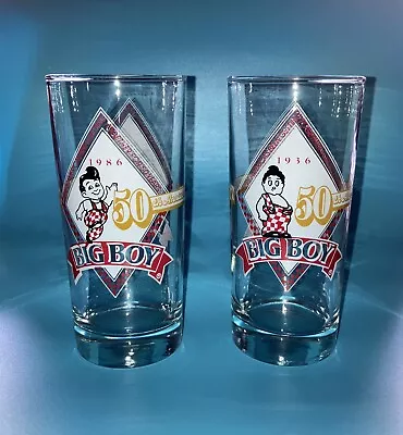 VINTAGE Bob's Big Boy 50th Anniversary Glass 1936-1986 MINT Set Of 2  NOS • $22.99