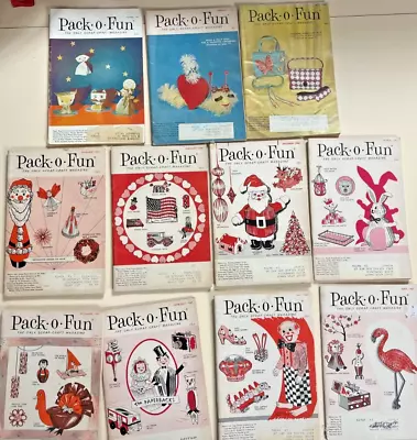 1965 - 1968 Vintage 11: Pack O Fun: The Only Scrap-Craft Magazine Lot • $24.22