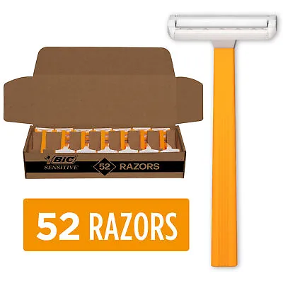 BIC Sensitive Disposable Razors For Men 1 Blade Razors 52-Pack • $14.99