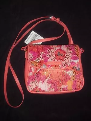 Vera Bradley Pixie Blooms Sequin On Orange Crossbody Shoulder Bag Rare! Nwt • $36