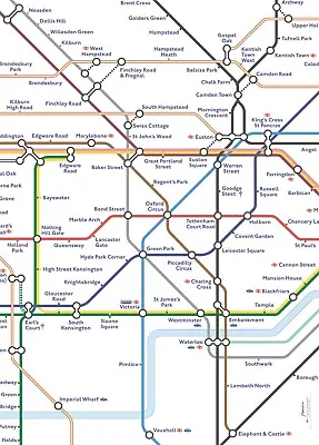 Wrapping Paper London Underground Tube Map With Tags Novelty Souvenir Gift Wrap • £3.45